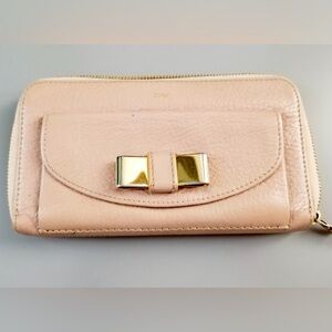 CHLOE Large Zippy compact bow wallet